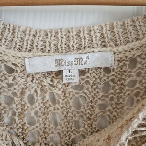 Miss Me Women's Beige Crochet Top L.